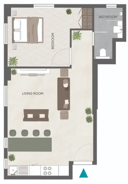Eden Golf Views 1 1 bed floor plan, 590 sqft