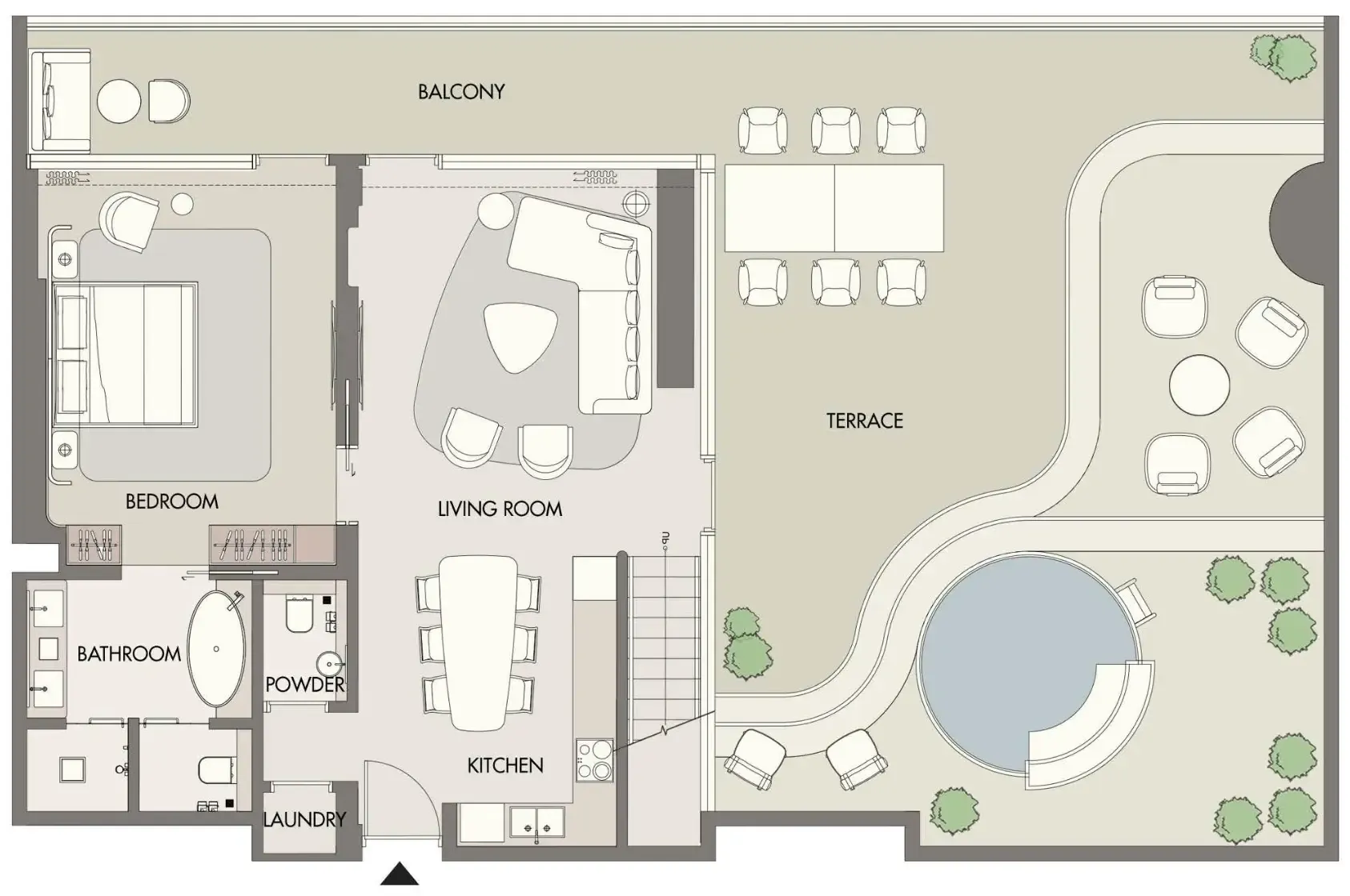 W Hotels and Residences Al Marjan 2 bed floor plan, 2,823 sqft