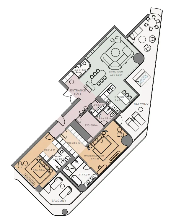 Eywa Tree of Life 2 bed floor plan, 3,160 sqft