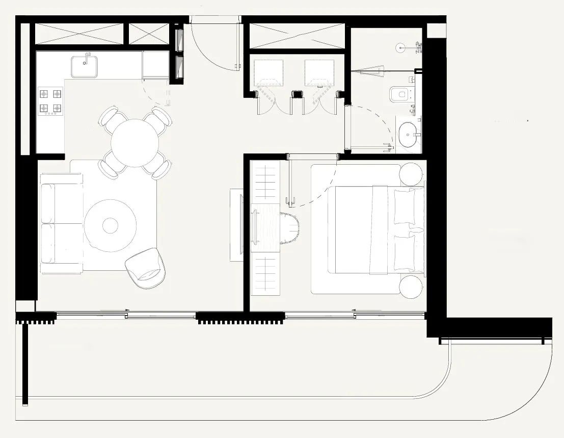 Azizi Abraham 1 bed floor plan, 691 sqft