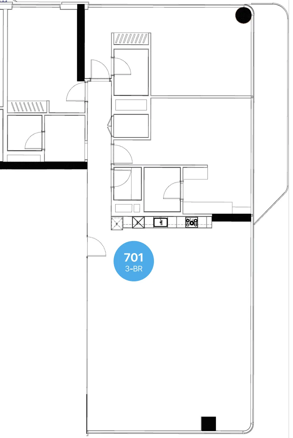 Edgewater Residences 1, 2 and 3 3 bed floor plan, 2,357 sqft
