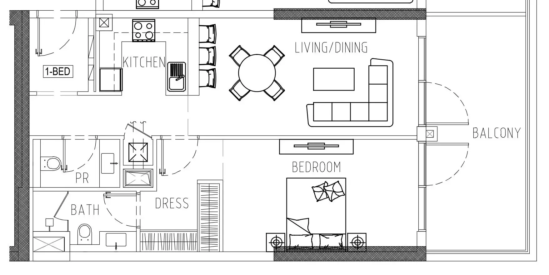 Damac Riverside Views 1 bed floor plan, 965 sqft