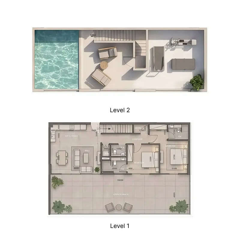 Sky Harmony 2 bed floor plan, 1,777 – 2,375 sqft