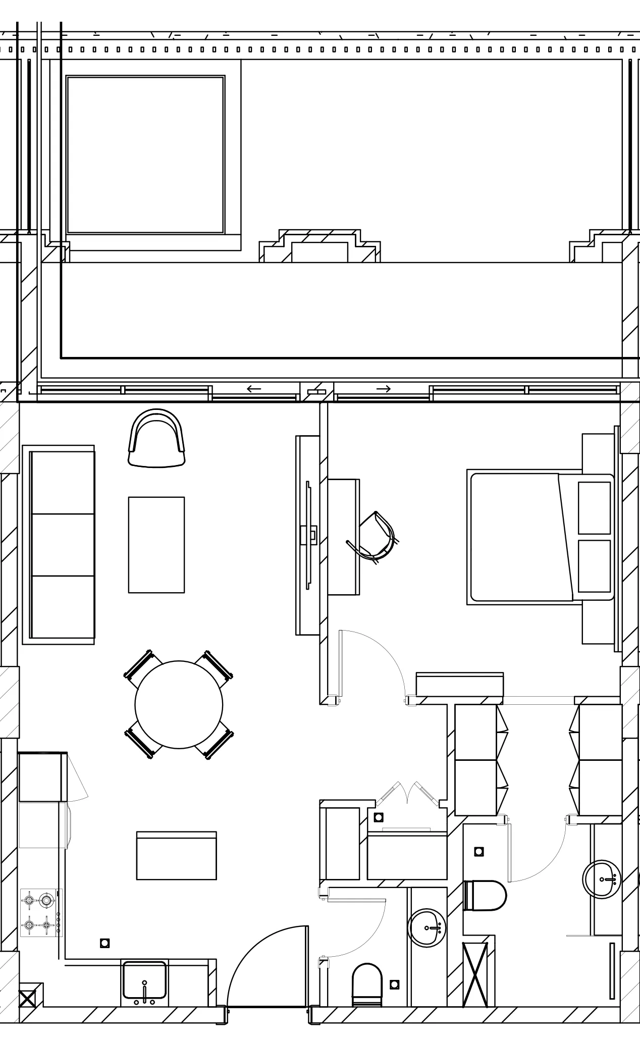 Berkeley Square 1 bed floor plan, 1,015 sqft