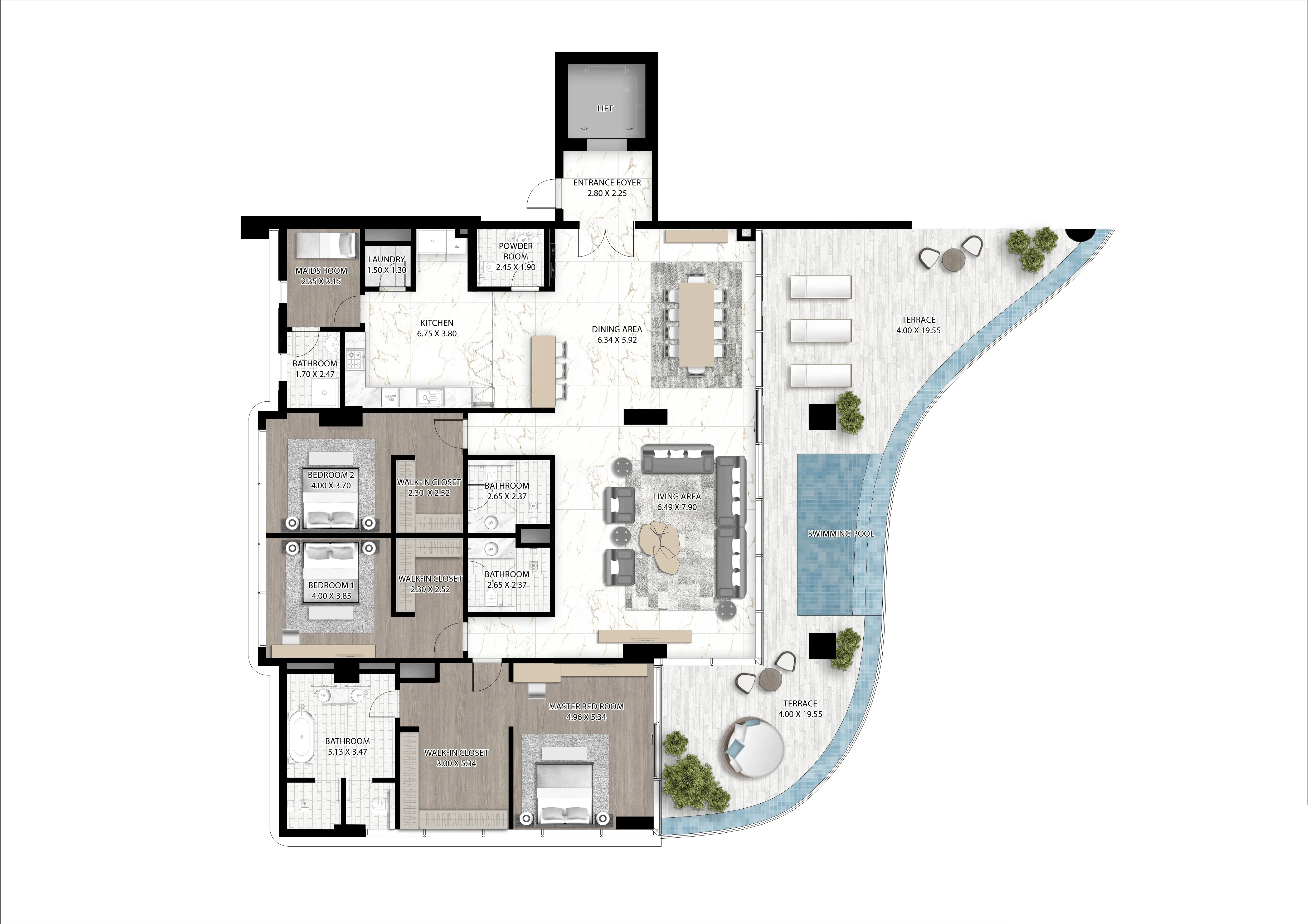 Cavalli Couture 3 bed floor plan, 4,426 sqft