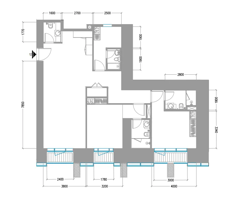 Tiger Sky Tower 2 bed floor plan, 1,481 sqft