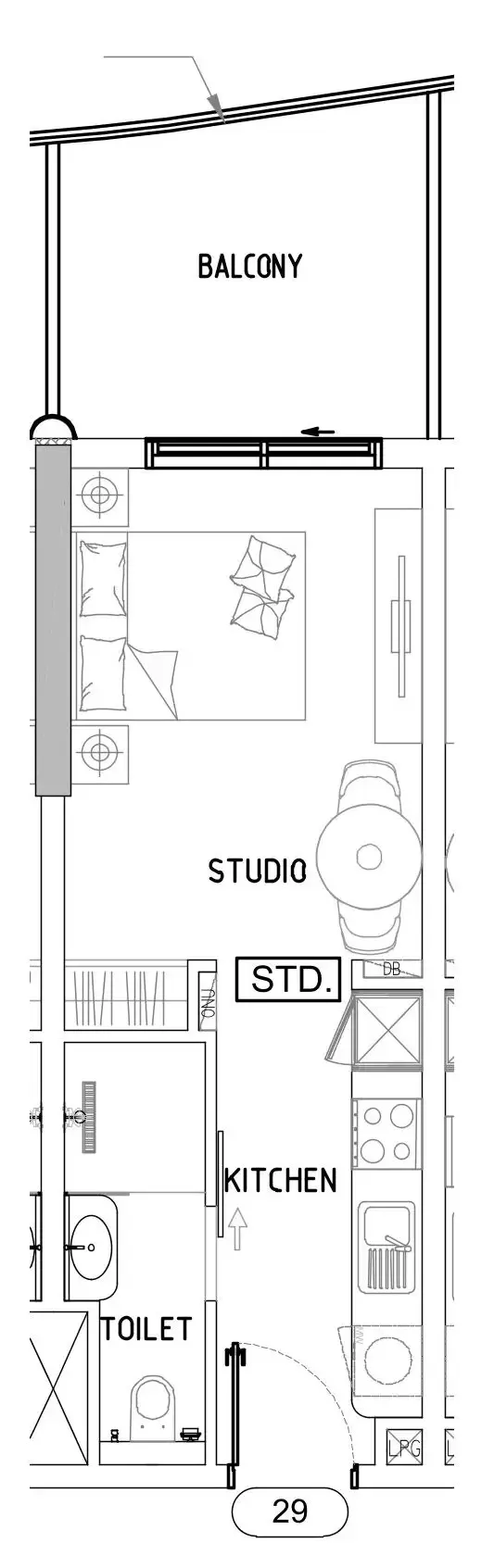 Damac Lagoons Views Phase 3 Studio floor plan, 399 sqft