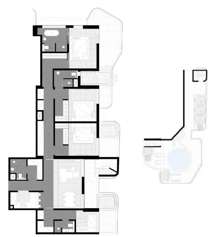 Marea Residences 3 bed floor plan, 3,546 – 3,563 sqft