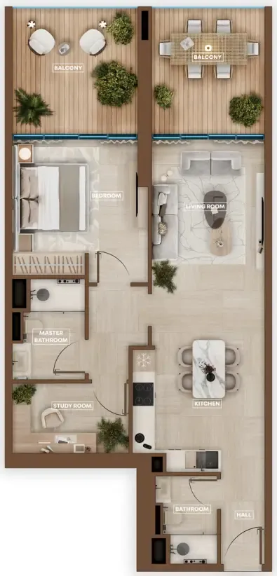 Sky Hills Astra 1 bed floor plan, 1,024 sqft