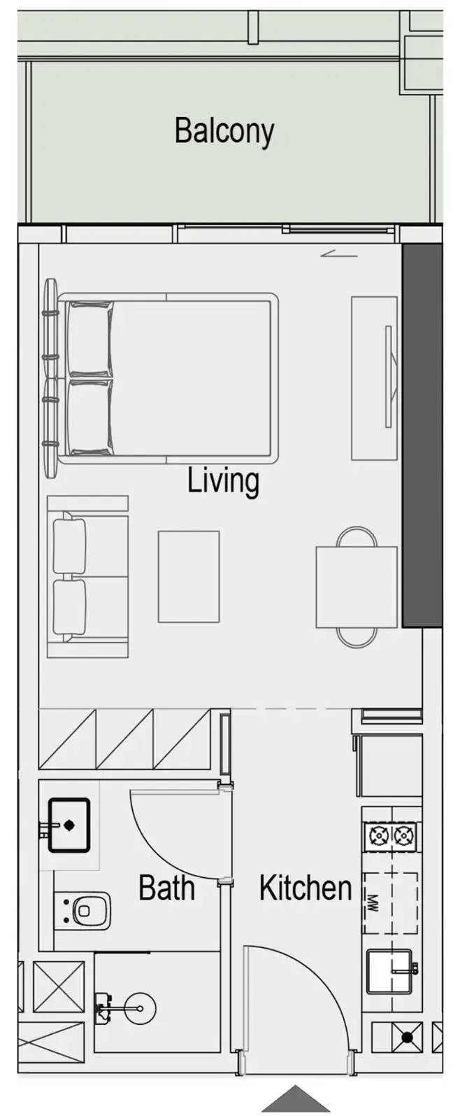 Sierra by Iman Studio floor plan, 416 sqft