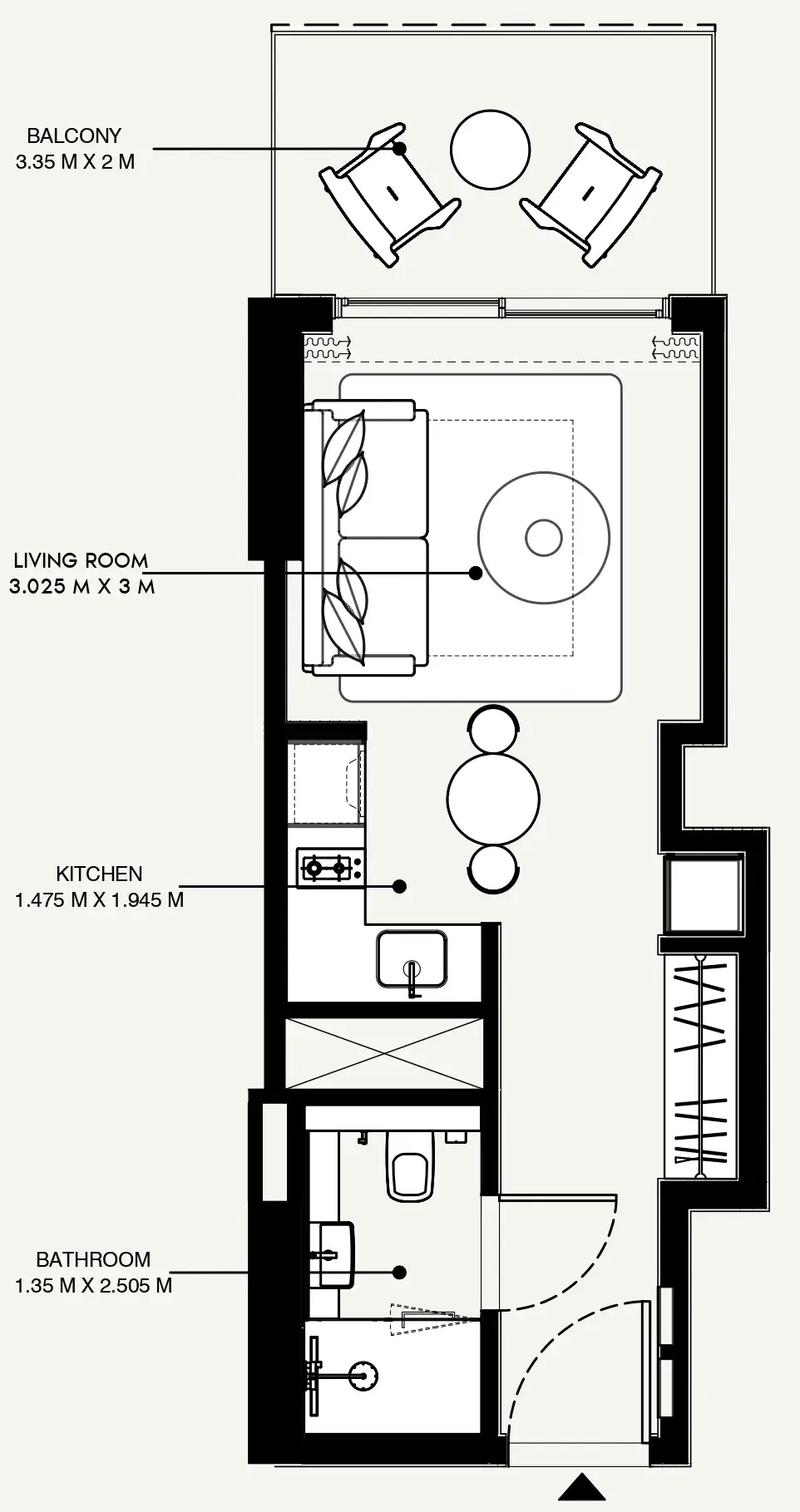 Azizi Venice Studio floor plan, 360 – 379 sqft