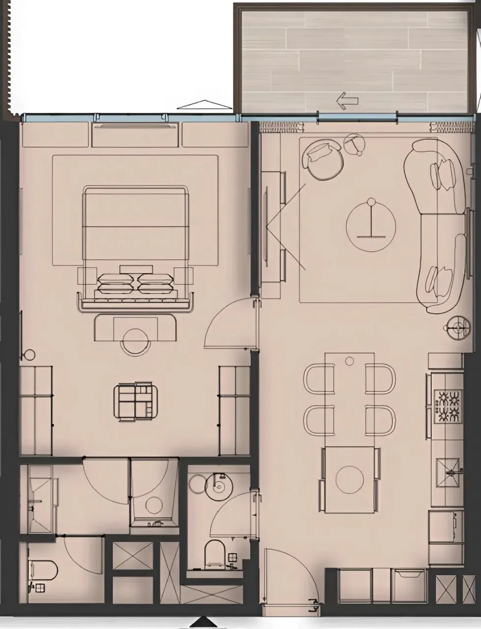 Sea Cliff by Imtiaz 1 bed floor plan, 910 sqft