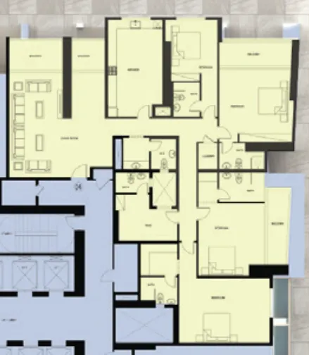 Faradis Tower 4 bed floor plan, 3,160 sqft