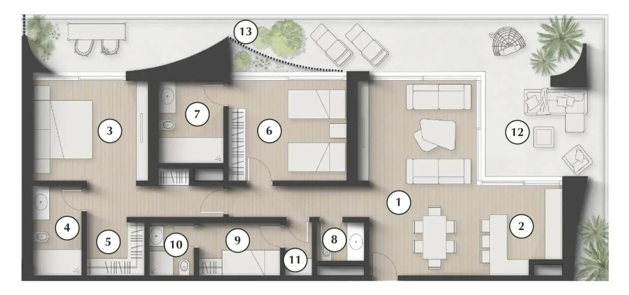 Lunaya Terraces 2 bed floor plan, 1,946 sqft