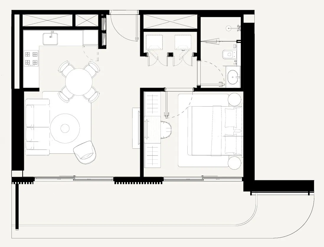 Azizi Abraham 1 bed floor plan, 691 sqft