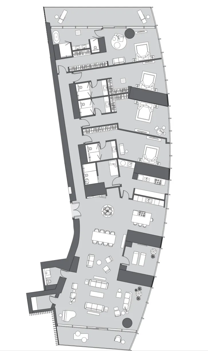 Six Senses Residence 4 bed floor plan, 5,774 sqft