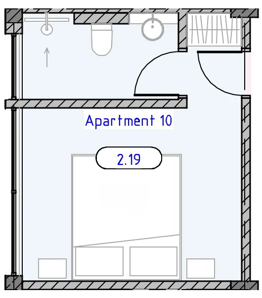Ubud Dream 1 bed floor plan, 205 sqft