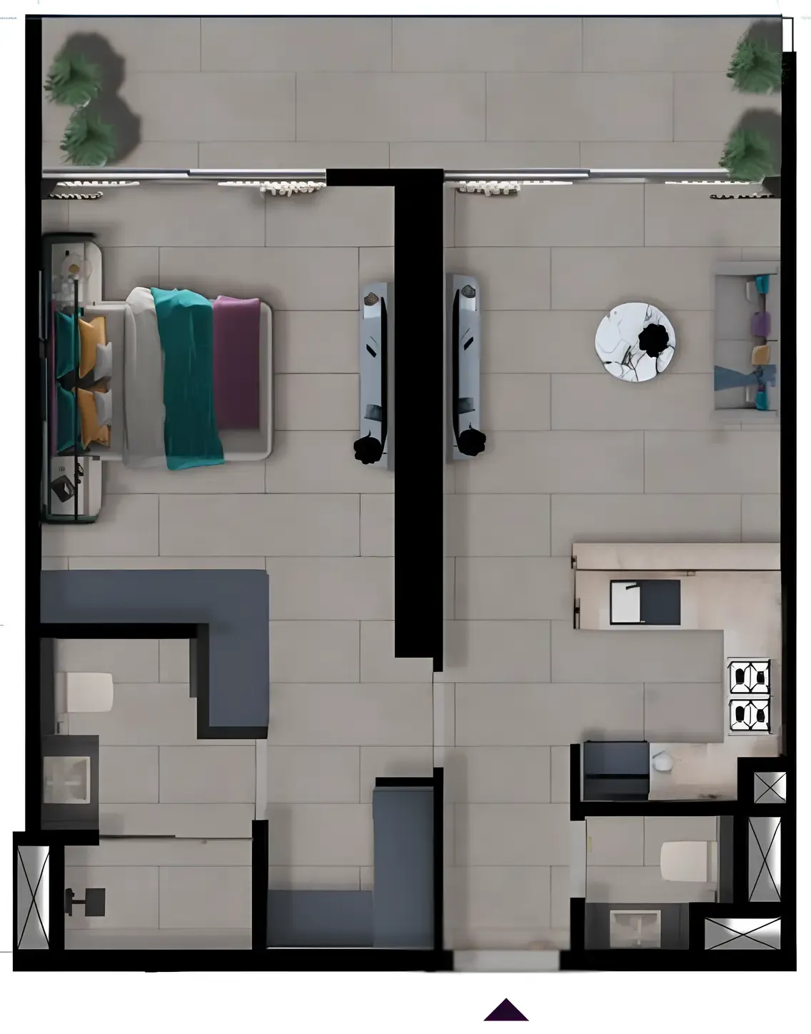 MBL Signature 1 bed floor plan, 831 sqft