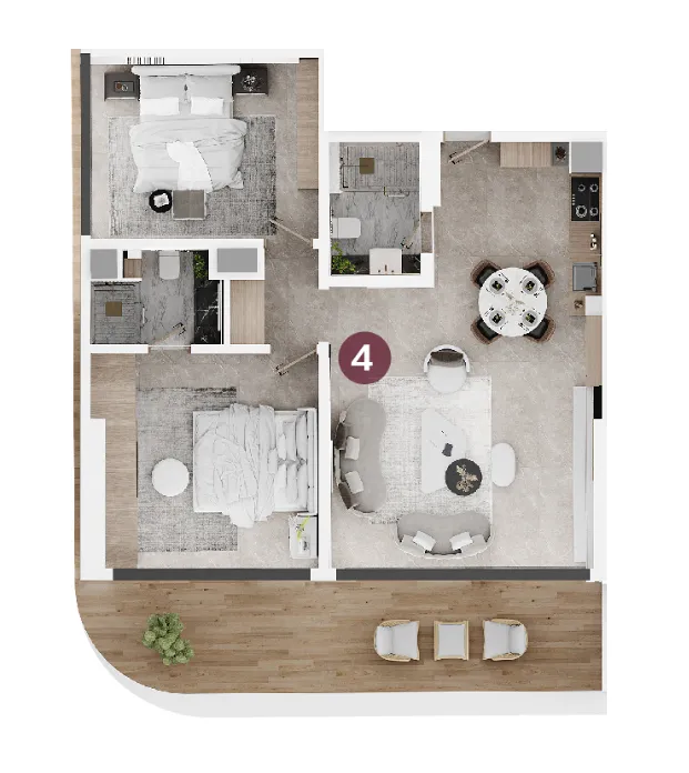 Electra Acube 2 bed floor plan, 1,098 sqft