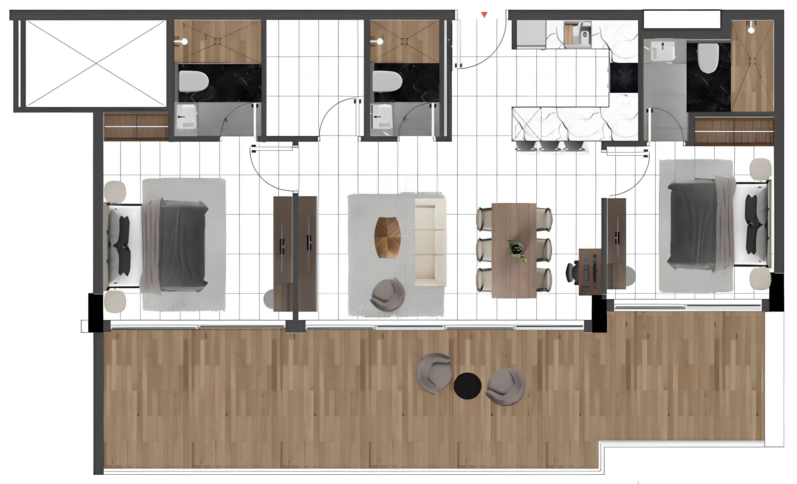 Park Lane 2 by Heilbronn 2 bed floor plan, 1,367 – 1,389 sqft