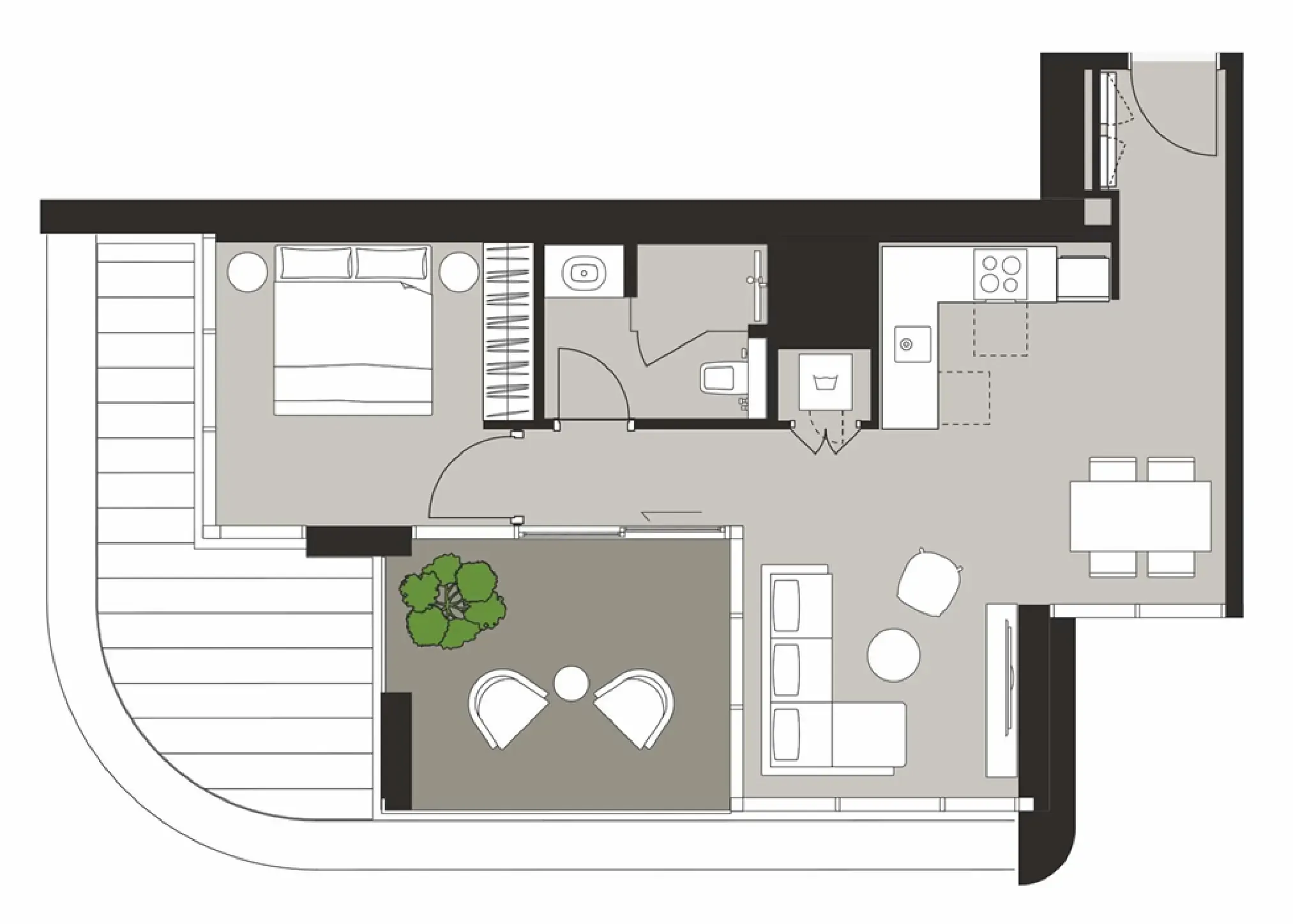Artistry One Residences 1 bed floor plan, 741 sqft