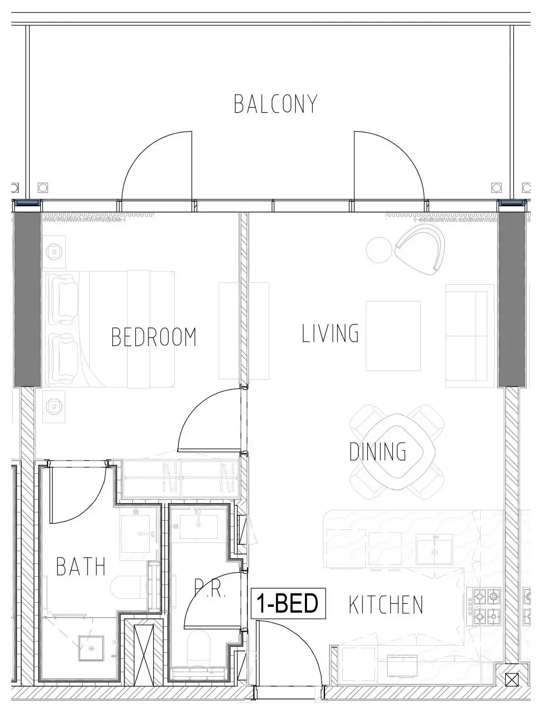 Damac Safa Gate 1 bed floor plan, 826 sqft