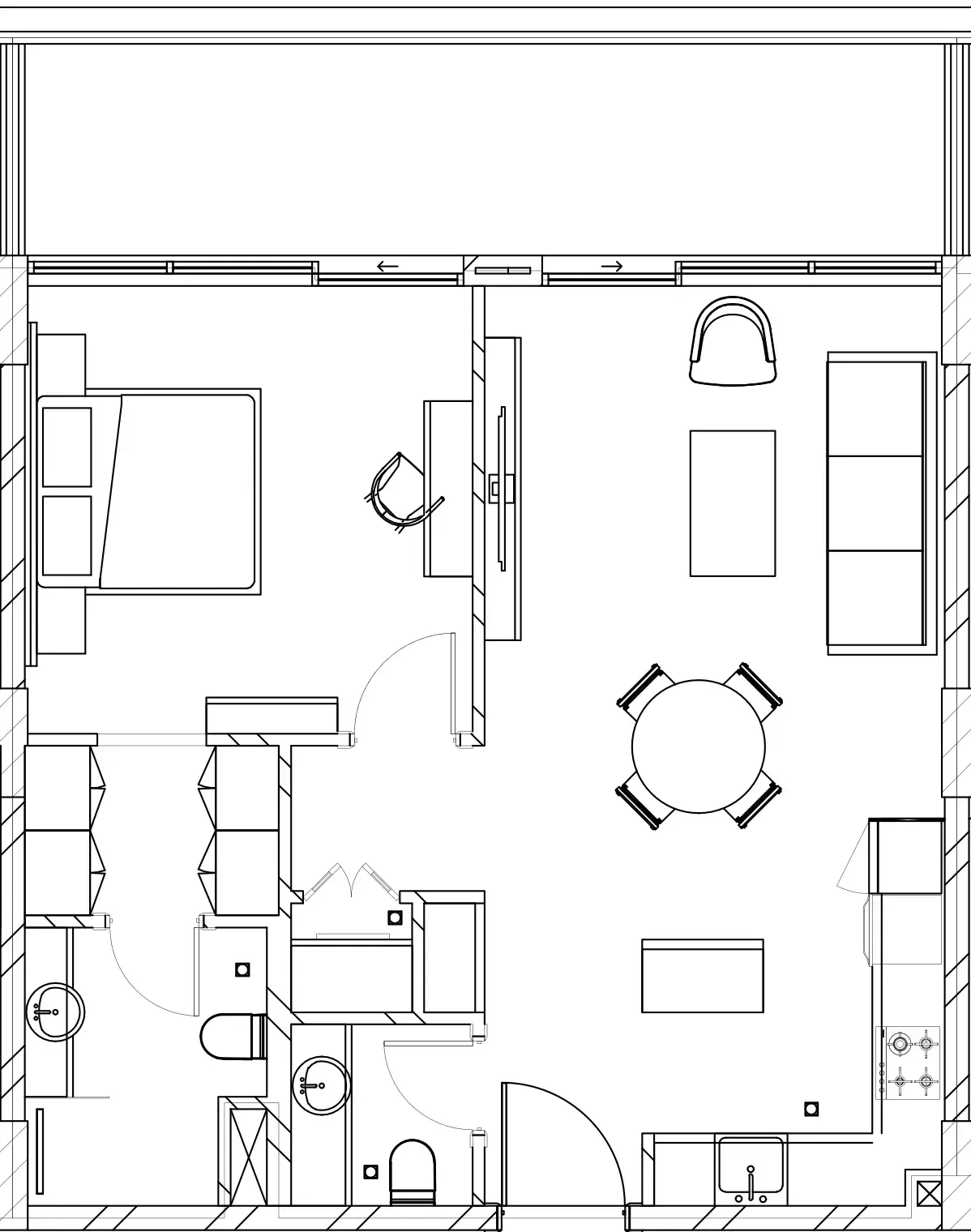 Berkeley Square 1 bed floor plan, 813 sqft