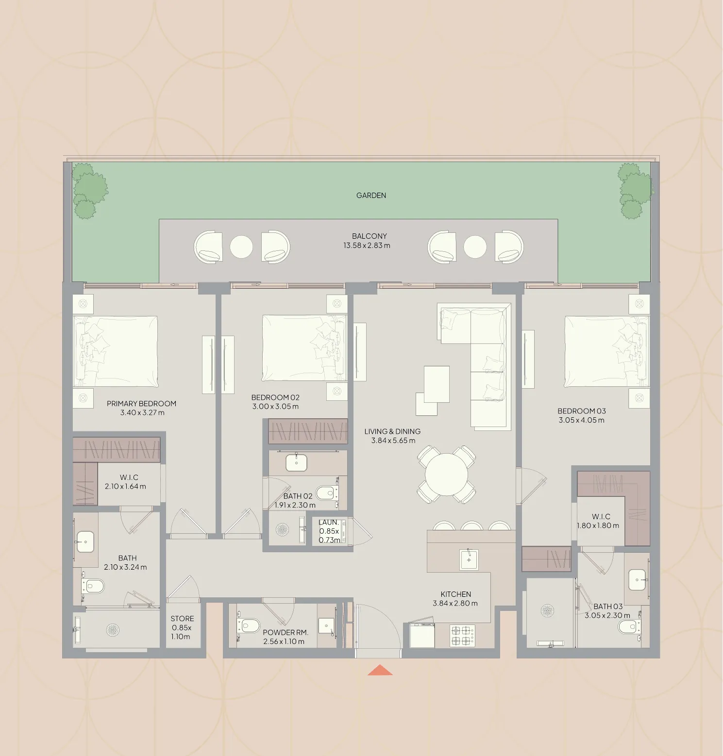 Mayfair Nexus 3 bed floor plan, 1,718 sqft