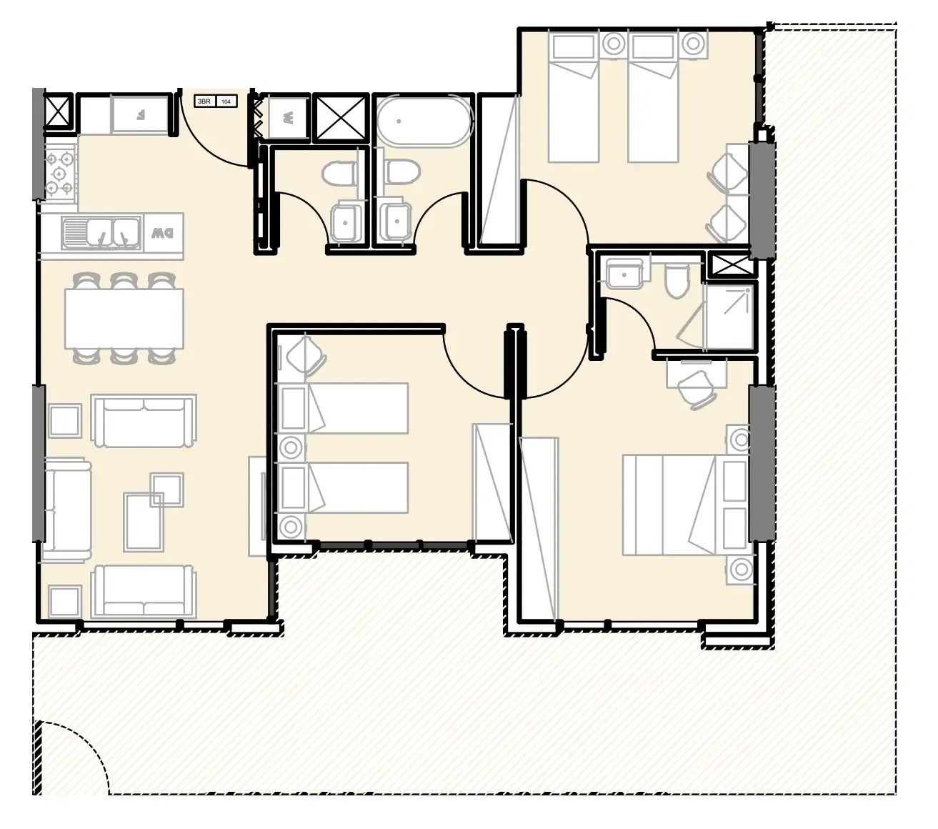 Verdana III 3 bed floor plan, 1,581 sqft