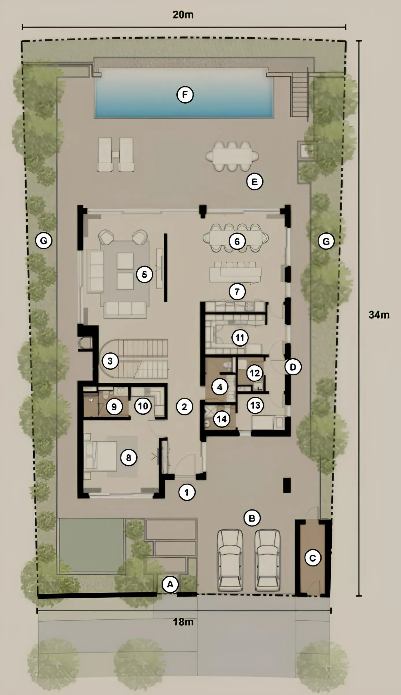 Nawayef Mansions by Modon Properties 5 bed floor plan, 4,649 sqft