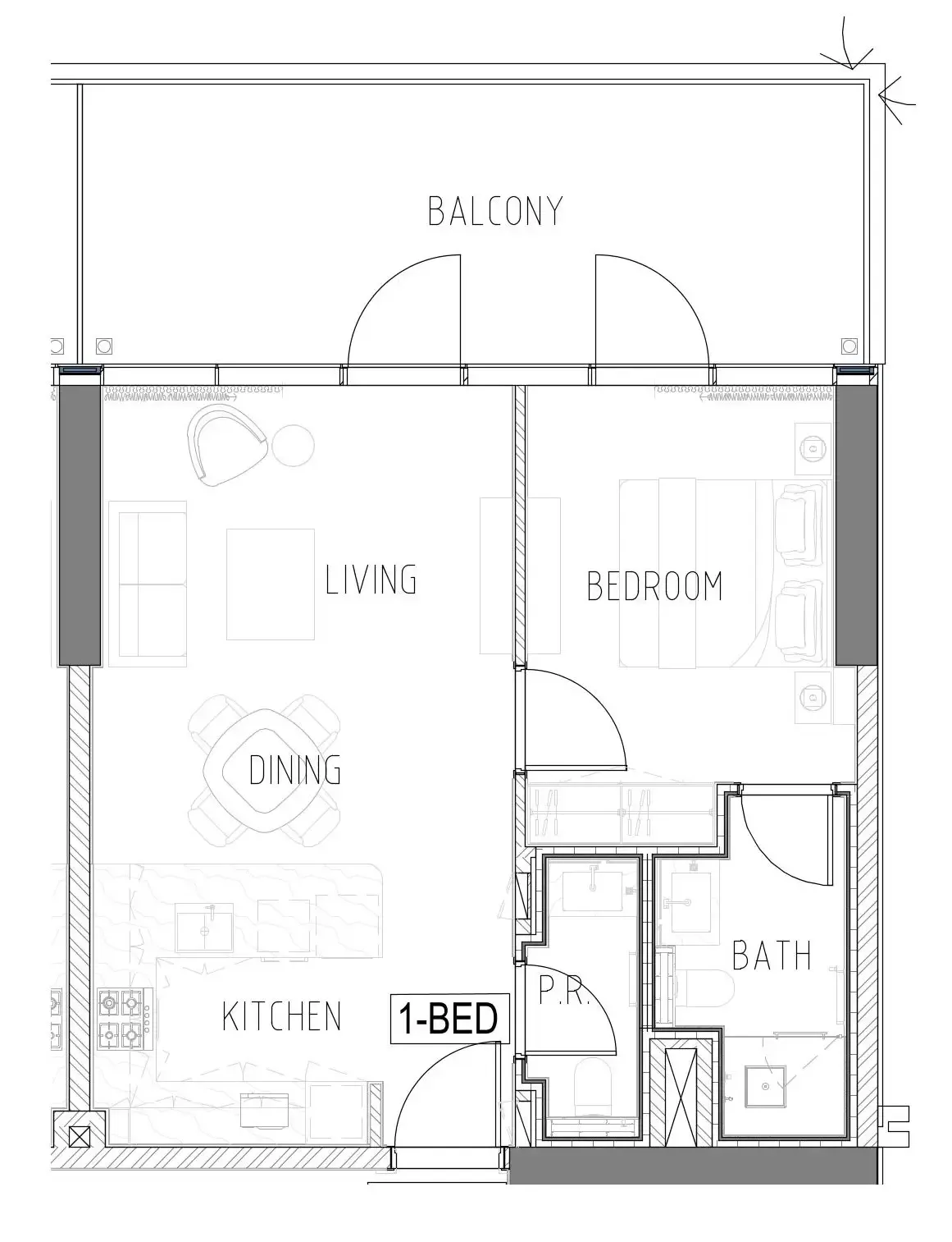 Damac Safa Gate 1 bed floor plan, 842 sqft