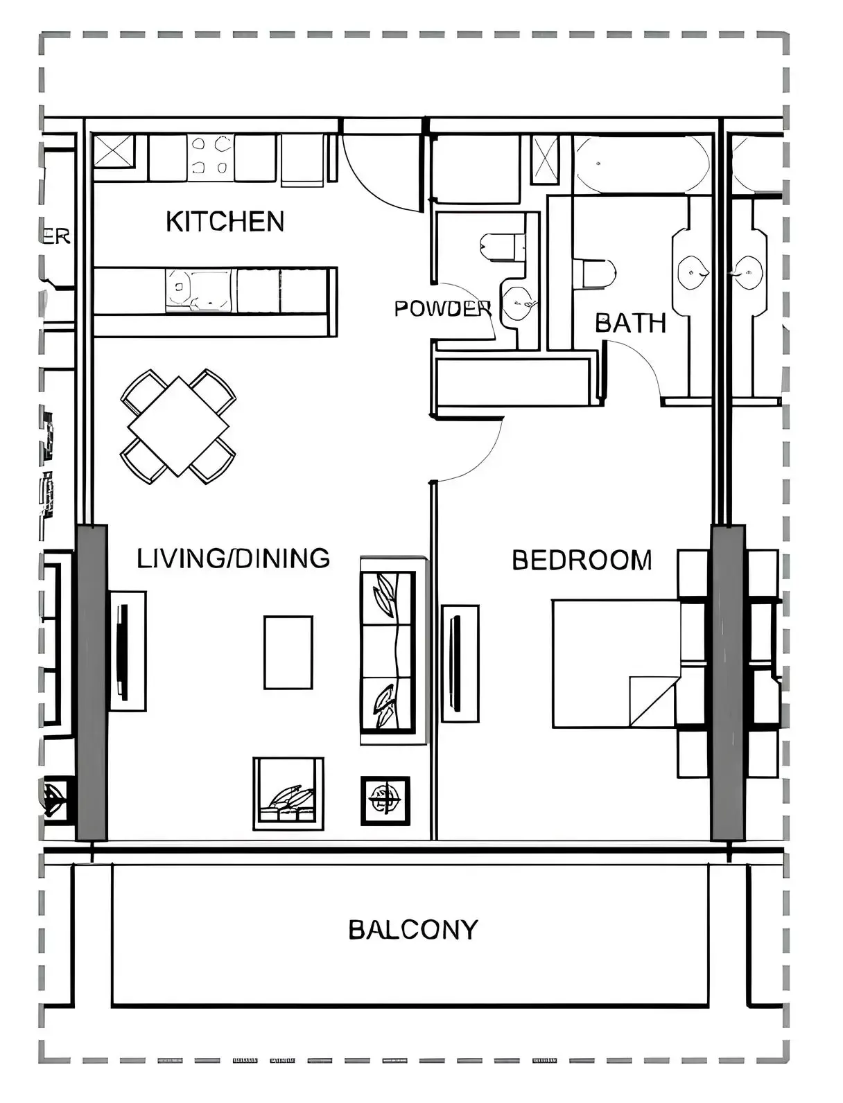 Damac Hills - Artesia 1 bed floor plan, 929 sqft