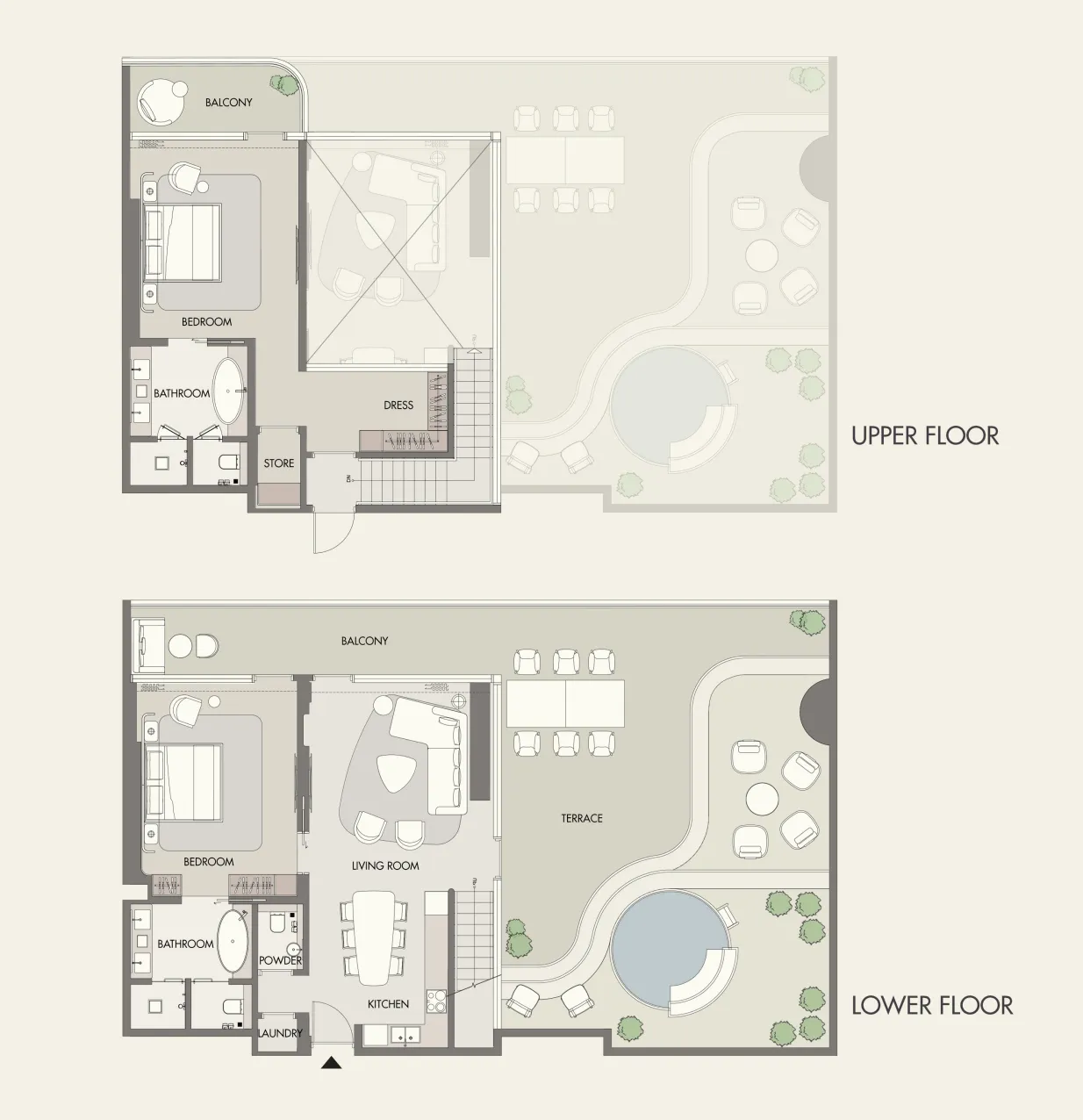 W Hotels and Residences Al Marjan 2 bed floor plan, 2,823 sqft