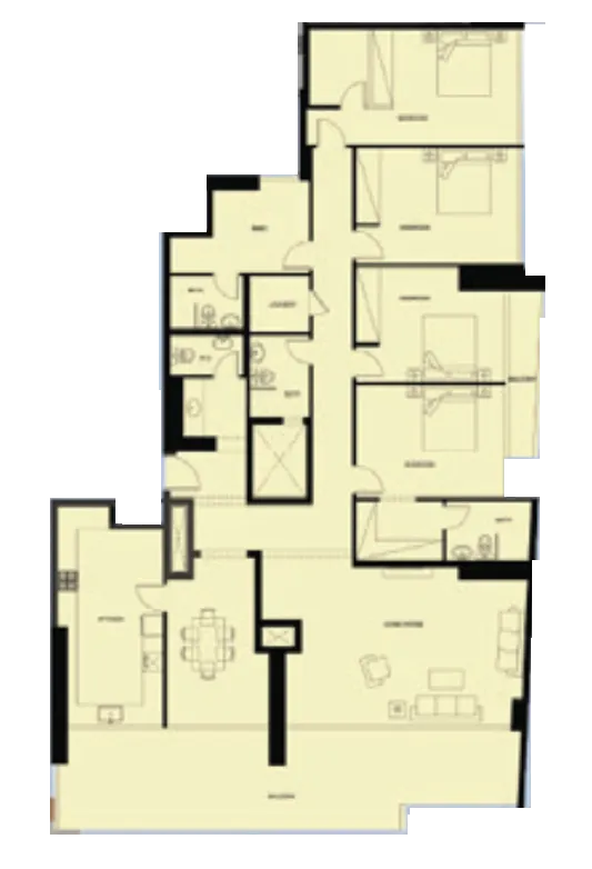 Faradis Tower 4 bed floor plan, 2,870 sqft