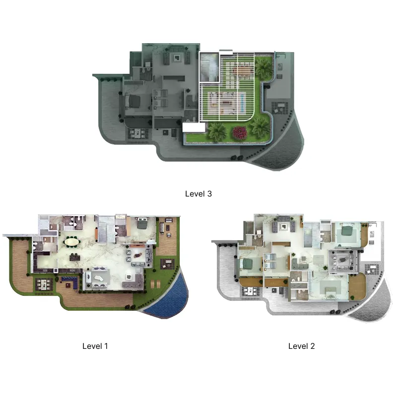 77S Tower 5 bed floor plan, 6,491 sqft