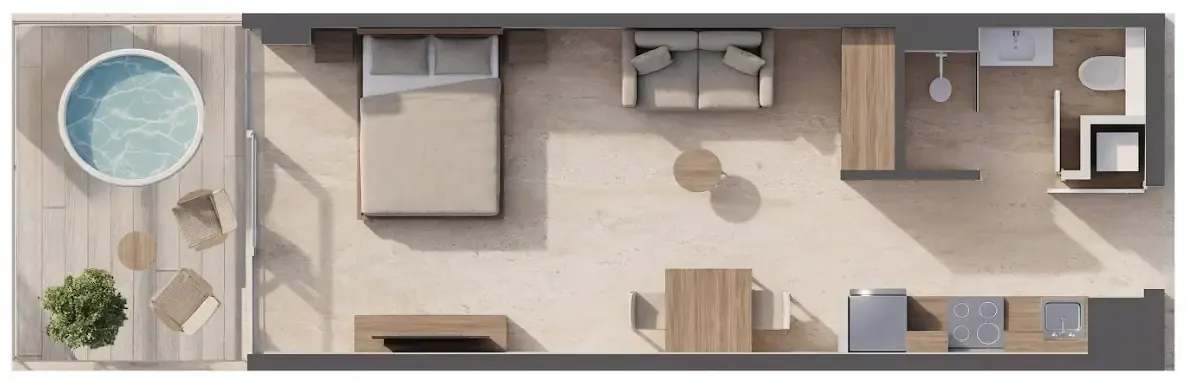 Sky Line by Peace Homes Studio floor plan, 463 – 523 sqft