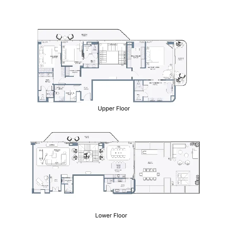 Anantara Mina 3 bed floor plan, 6,199 sqft