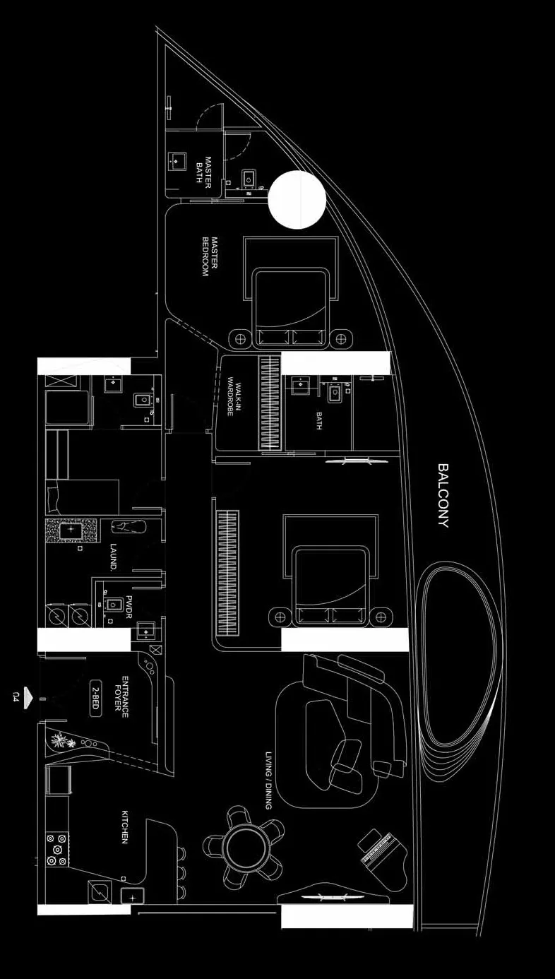 Bugatti Residences by Binghatti 2 bed floor plan, 2,163 sqft
