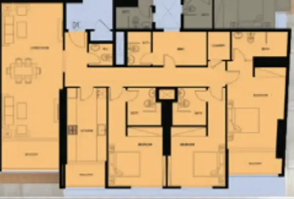Faradis Tower 3 bed floor plan, 1,931 sqft