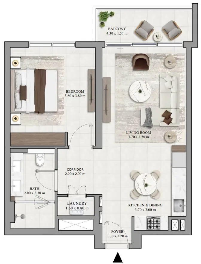 Vista Ridge 1 bed floor plan, 788 sqft