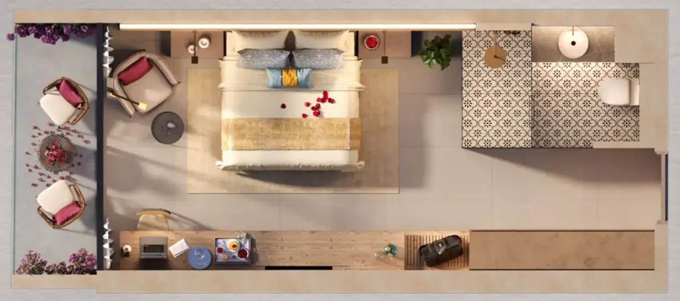 The Heart of Europe - Marbella Resort Hotel, Vignette Collection Studio floor plan, 791 – 826 sqft