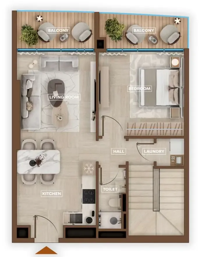 Sky Hills Astra 2 bed floor plan, 1,108 sqft