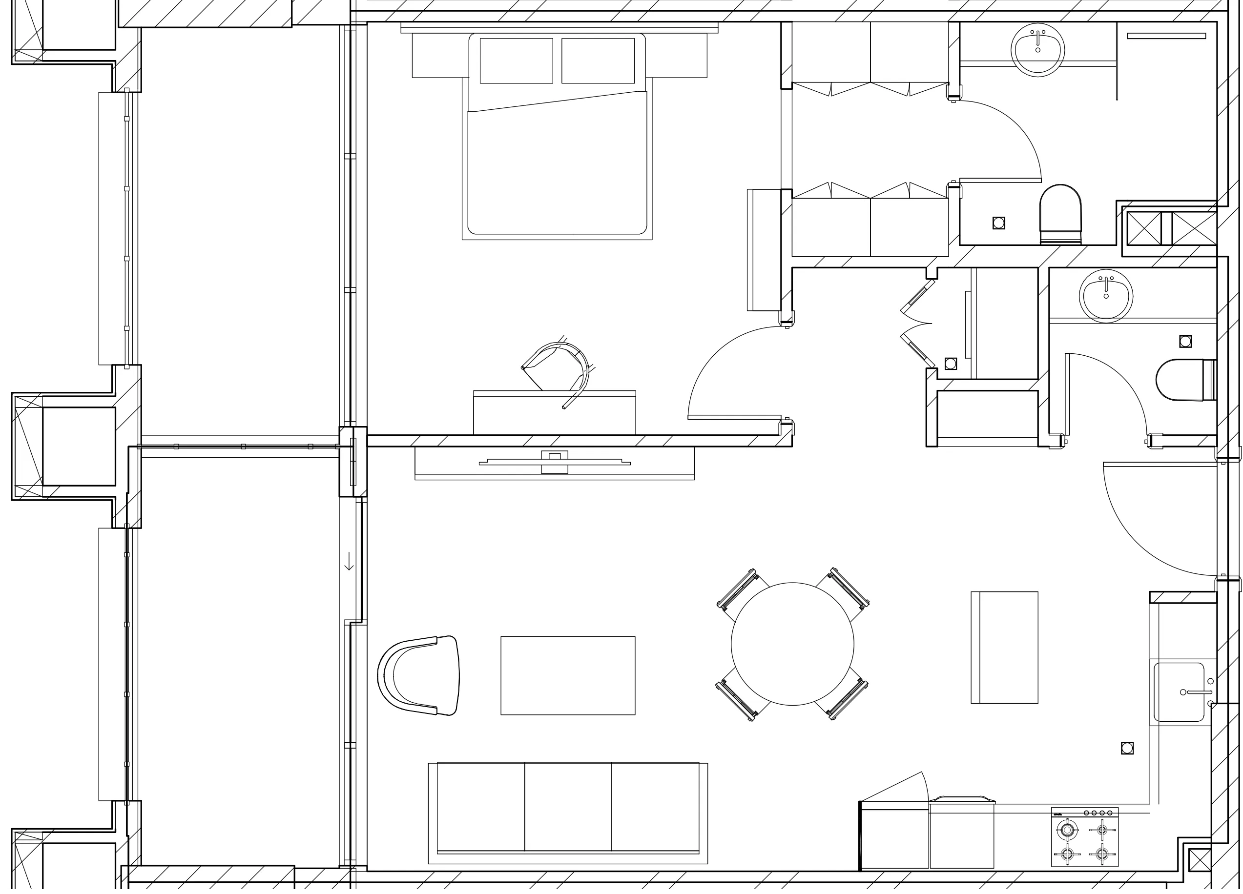 Berkeley Square 1 bed floor plan, 737 sqft