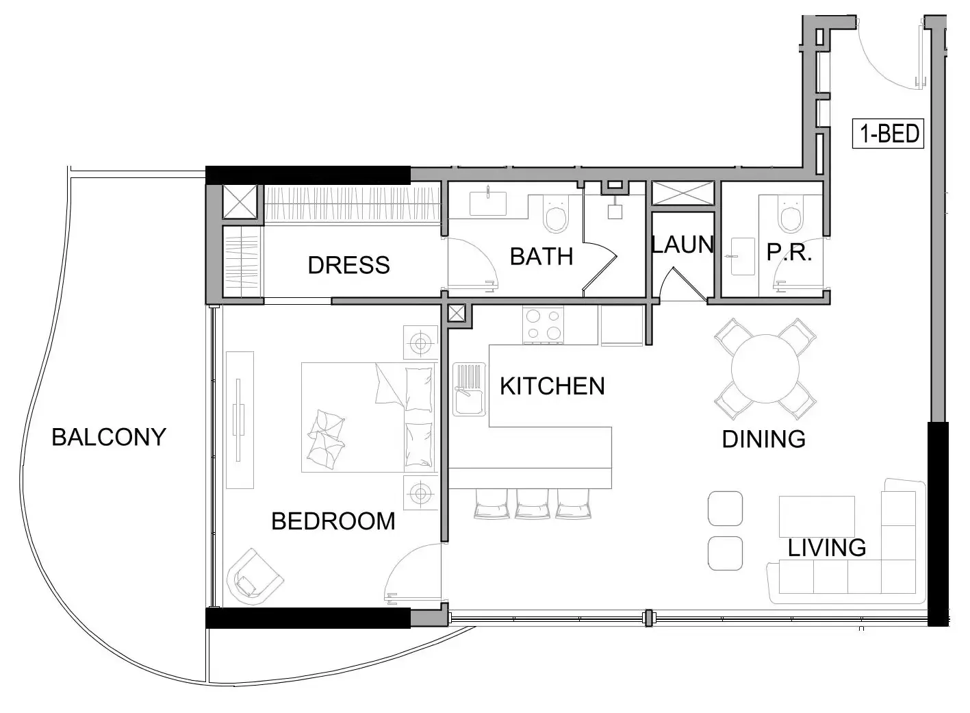 Damac Lagoons Views Phase 3 1 bed floor plan, 953 sqft