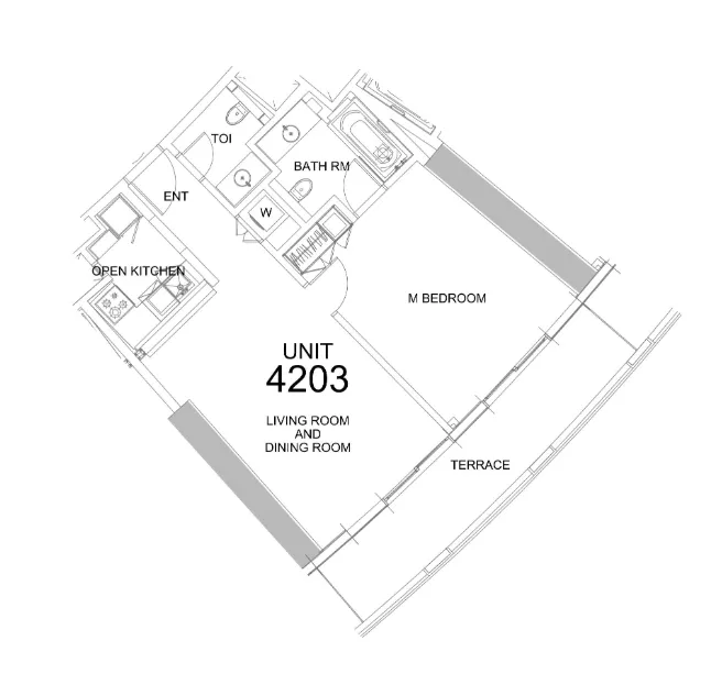 Damac Towers by Paramount 1 bed floor plan, 929 sqft