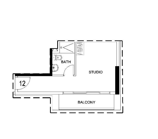 Damac Hills 2 - Hotel Edge by Rotana Studio floor plan, 371 sqft