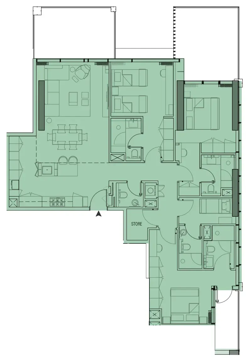 Wynwood Horizon 3 bed floor plan, 2,003 sqft