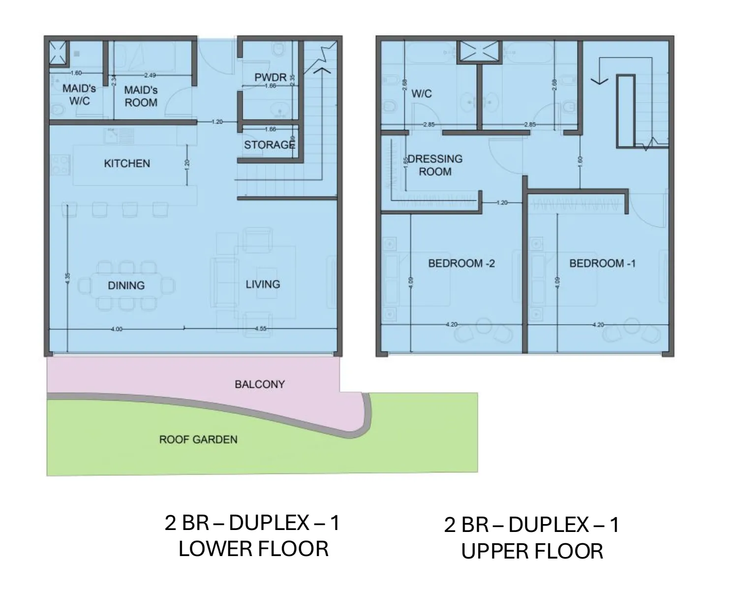 One Residence Al Reem Island 2 bed floor plan, 2,171 sqft