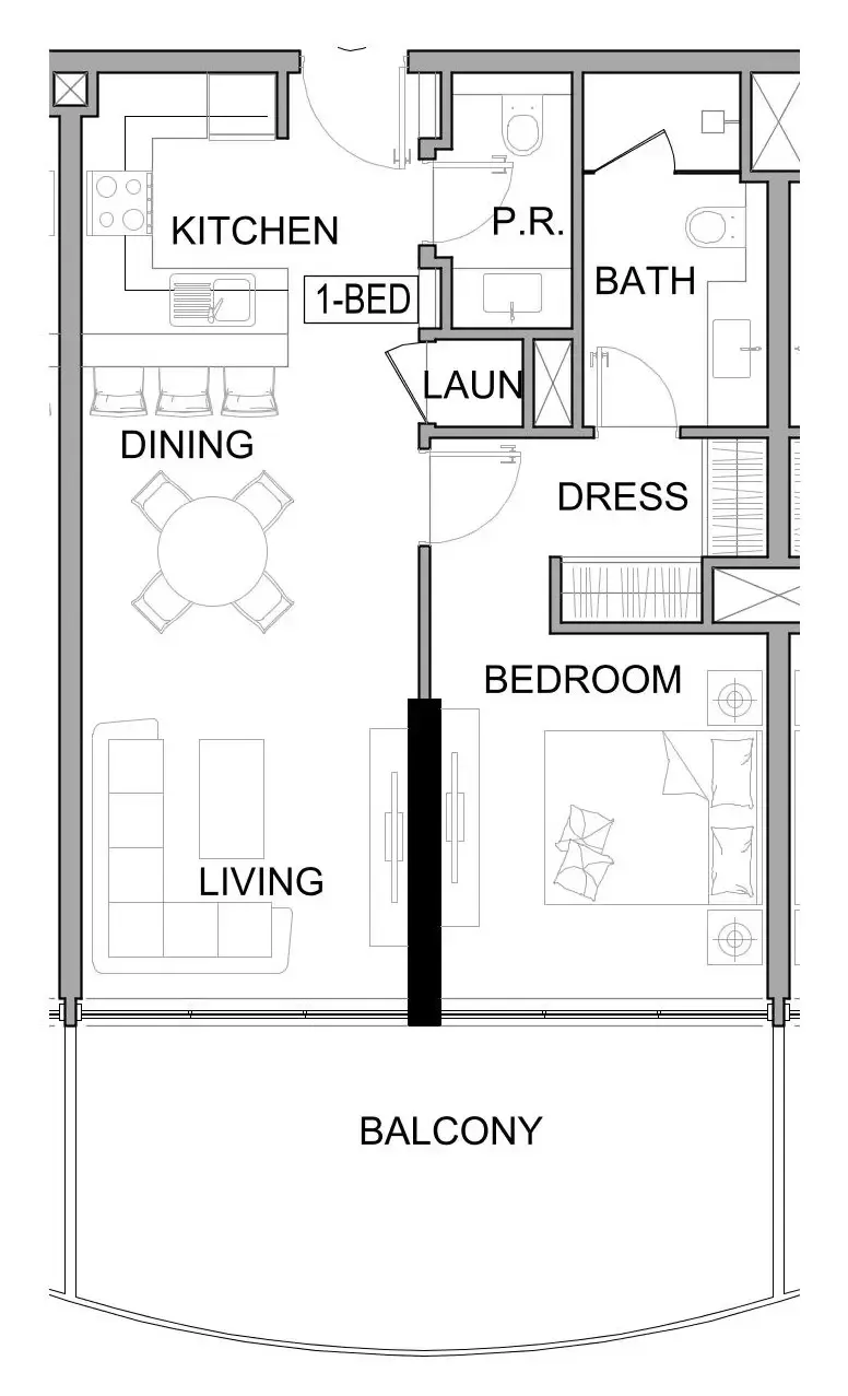 Damac Lagoons Views Phase 3 1 bed floor plan, 808 sqft