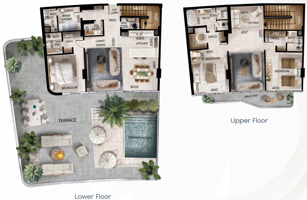 Radiant Waves 3 bed floor plan, 2,152 sqft